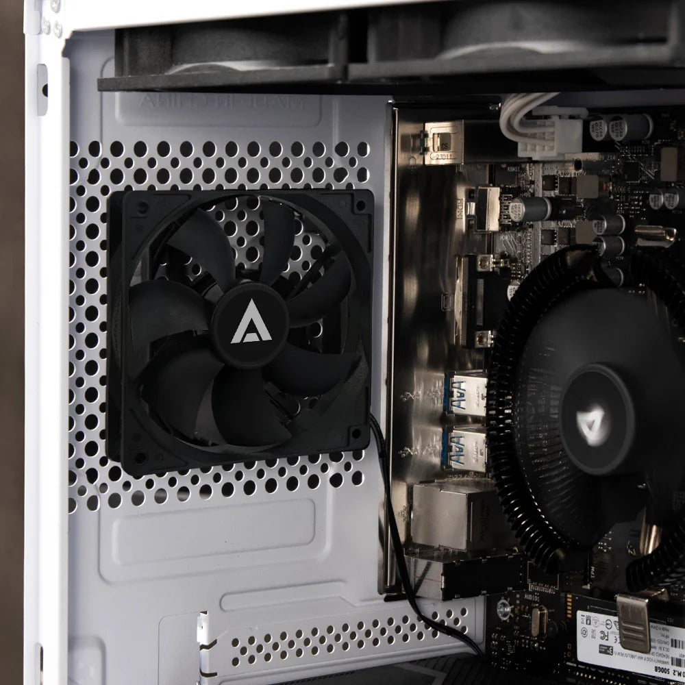 Ventilador Acteck Polar EG VG120 para gabinete, tamaño 120 x 25 mm, velocidad de hasta 1200 RPM, flujo de aire 39.25 CFM, 7 aspas, rodamiento hidráulico, conexión Molex.