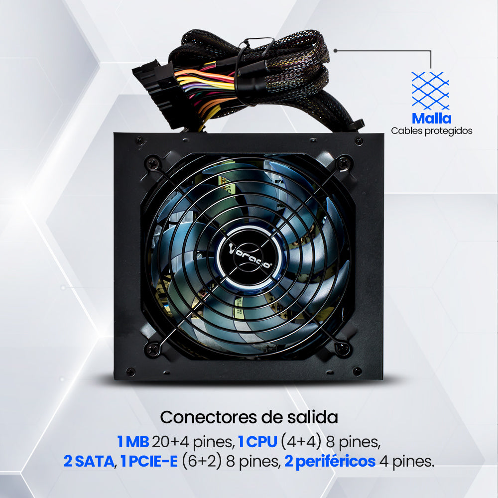 Fuente de Poder Vorago PSU-200 600W RGB