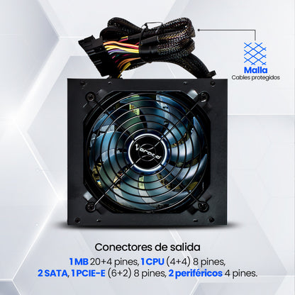 Fuente de Poder Vorago PSU-200 600W RGB