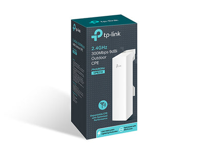 Access Point Exterior TP-Link CPE210 2.4 GHz con Antena de 9 dBi, Tecnología MIMO y Pharos MAXtream TDMA
