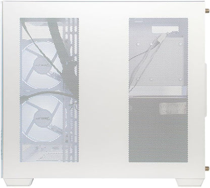 Gabinete Gamer Mid Tower Ocelot Gaming W-Cube 2 (Blanco) - Doble Panel de Cristal Templado, 3 Ventiladores, Soporte para Enfriamiento Líquido de 360mm y GPU de hasta 410mm