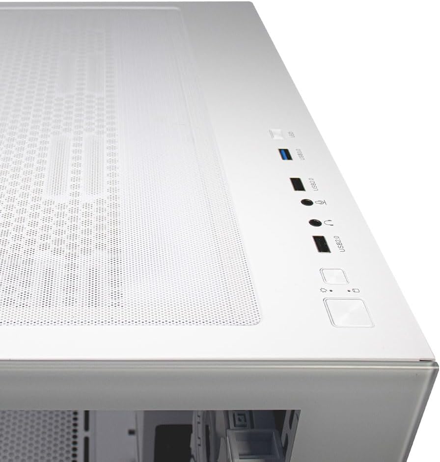 Gabinete Gamer Mid Tower Ocelot Gaming W-Cube 2 (Blanco) - Doble Panel de Cristal Templado, 3 Ventiladores, Soporte para Enfriamiento Líquido de 360mm y GPU de hasta 410mm