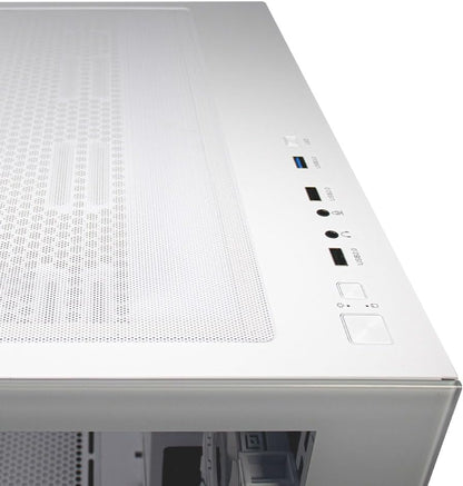 Gabinete Gamer Mid Tower Ocelot Gaming W-Cube 2 (Blanco) - Doble Panel de Cristal Templado, 3 Ventiladores, Soporte para Enfriamiento Líquido de 360mm y GPU de hasta 410mm