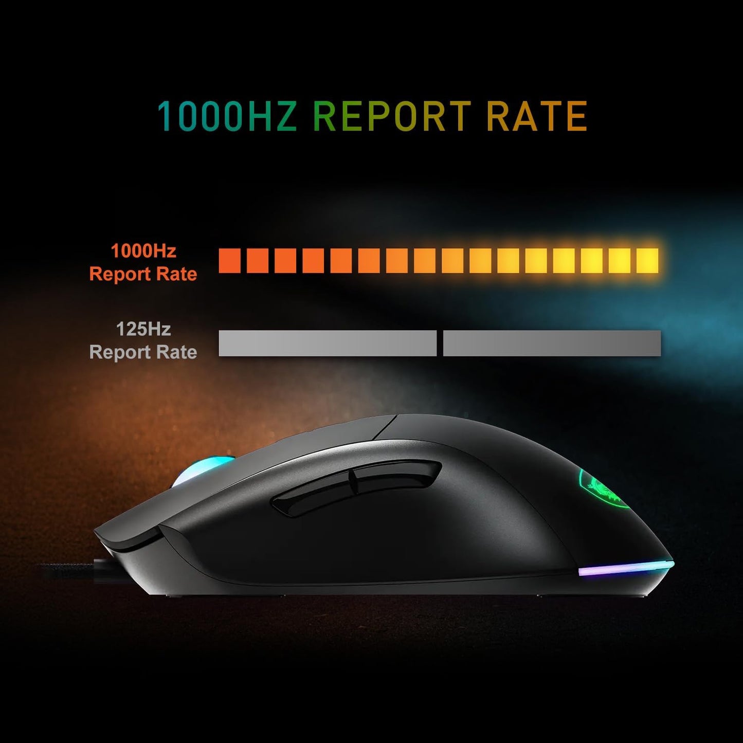 Mouse Gamer MSI Forge GM320 Óptico Cableado con Iluminación RGB