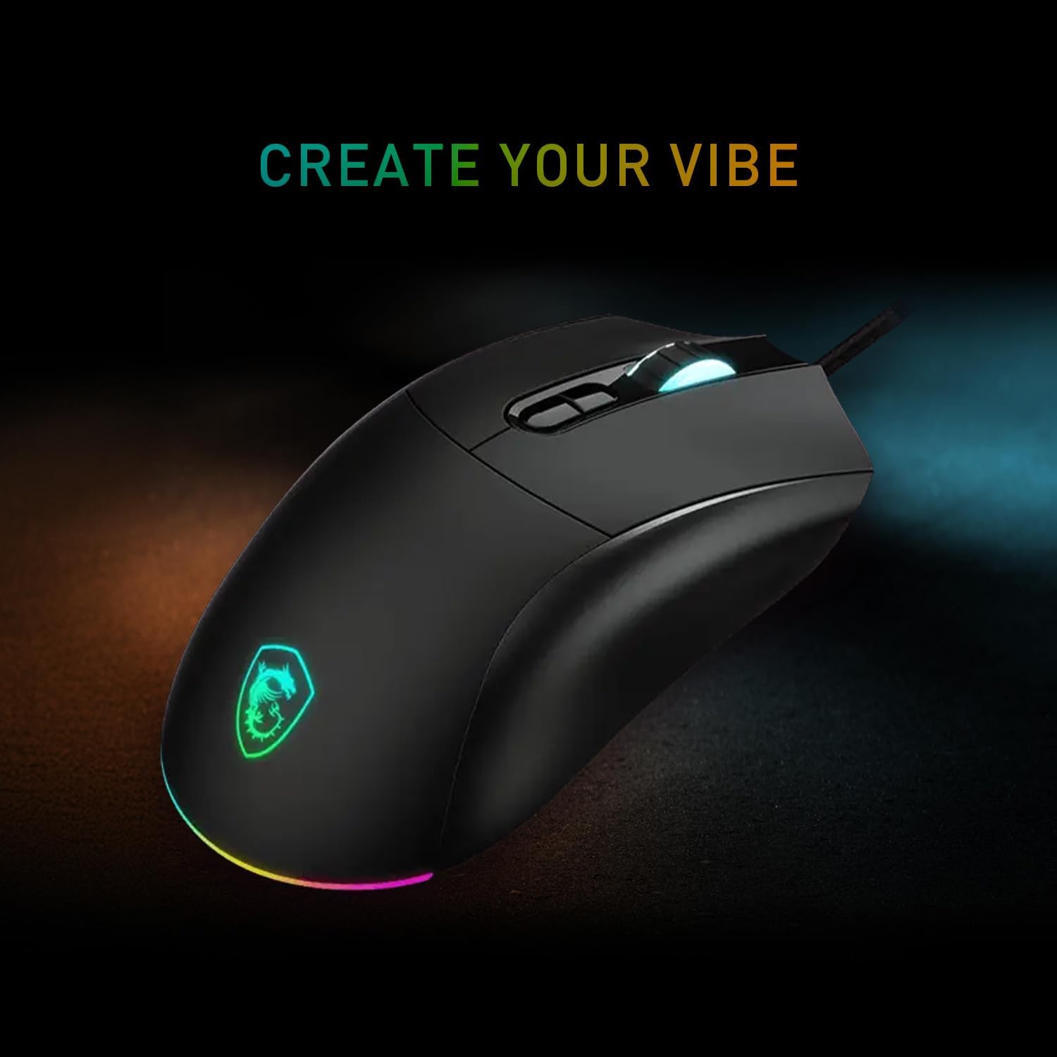 Mouse Gamer MSI Forge GM320 Óptico Cableado con Iluminación RGB