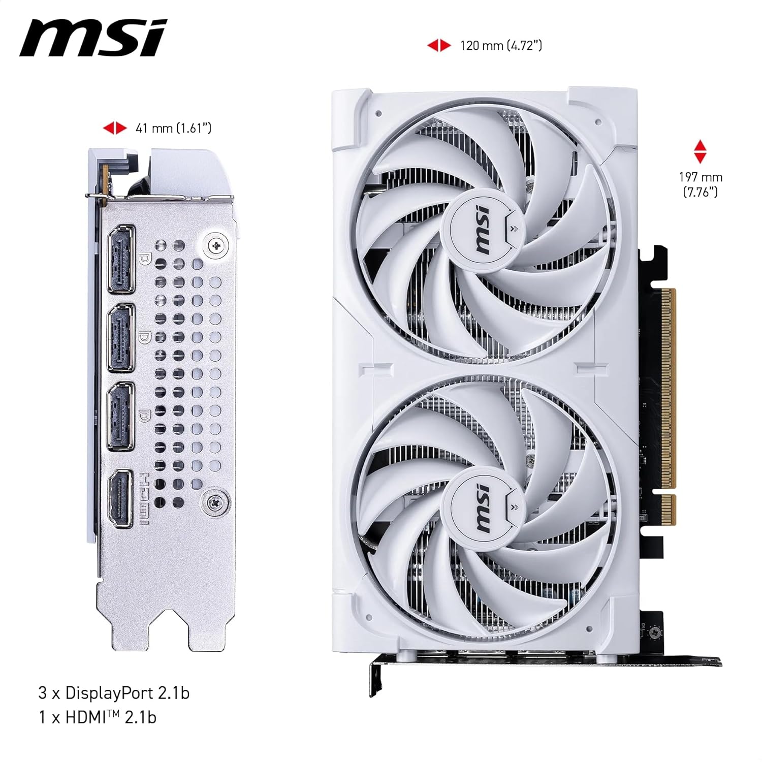 Tarjeta de Video MSI GeForce RTX 5060 8G Ventus 2X OC White 8GB GDDR6