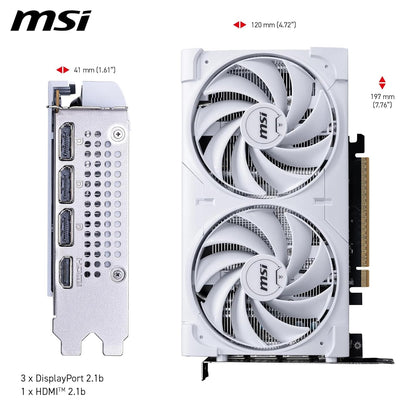 Tarjeta de Video MSI GeForce RTX 5060 8G Ventus 2X OC White 8GB GDDR6