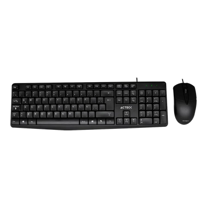 Kit Acteck Creator MK210 — incluye teclado y mouse alámbricos USB, con teclado de 105 teclas (ES) y mouse óptico.