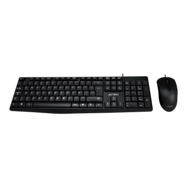 Kit Acteck Creator MK210 — incluye teclado y mouse alámbricos USB, con teclado de 105 teclas (ES) y mouse óptico.