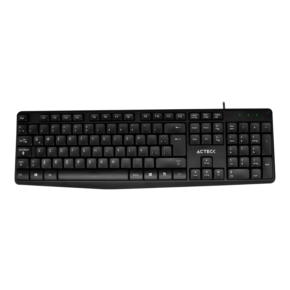Kit Acteck Creator MK210 — incluye teclado y mouse alámbricos USB, con teclado de 105 teclas (ES) y mouse óptico.