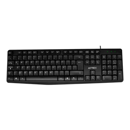 Kit Acteck Creator MK210 — incluye teclado y mouse alámbricos USB, con teclado de 105 teclas (ES) y mouse óptico.