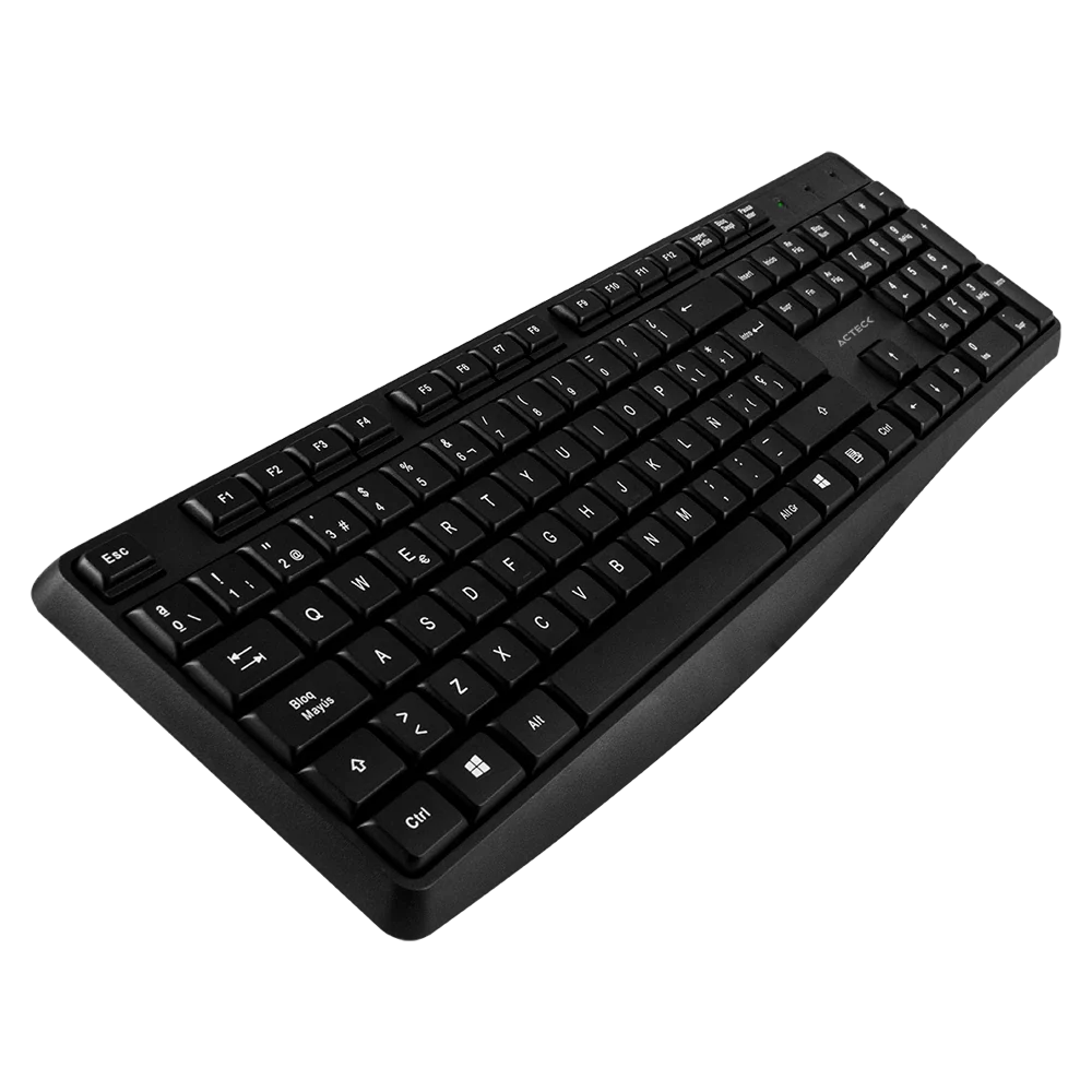 Kit Acteck Creator MK440 — Teclado y Mouse Inalámbricos con receptor USB, teclado de 105 teclas y mouse óptico con 1000 DPI, acabado en negro.