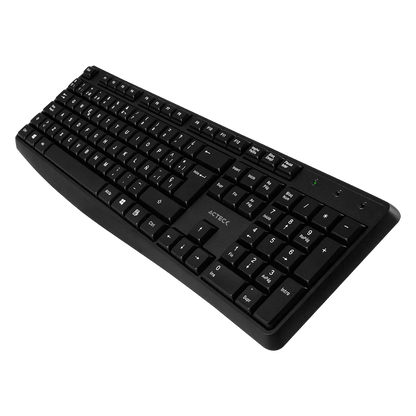 Kit Acteck Creator MK440 — Teclado y Mouse Inalámbricos con receptor USB, teclado de 105 teclas y mouse óptico con 1000 DPI, acabado en negro.