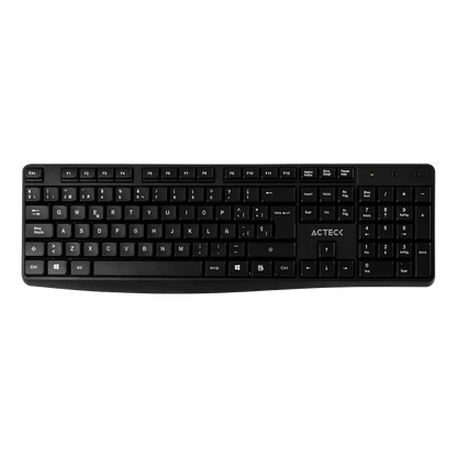 Kit Acteck Creator MK440 — Teclado y Mouse Inalámbricos con receptor USB, teclado de 105 teclas y mouse óptico con 1000 DPI, acabado en negro.