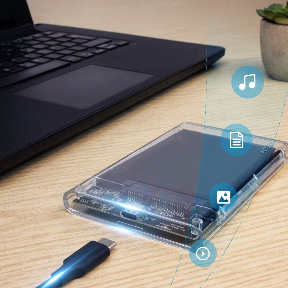 Carcasa / Case Enclosure para disco SSD 2.5″ Armor Clear HC440