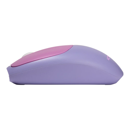 Kit 2 en 1 Acteck Creator Chic MK47 — Teclado y Mouse Inalámbricos, teclado de 110 teclas con tecnología de membrana y mouse óptico inalámbrico con 2 botones + scroll, conexión USB 2.4 GHz, color morado.