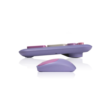 Kit 2 en 1 Acteck Creator Chic MK47 — Teclado y Mouse Inalámbricos, teclado de 110 teclas con tecnología de membrana y mouse óptico inalámbrico con 2 botones + scroll, conexión USB 2.4 GHz, color morado.