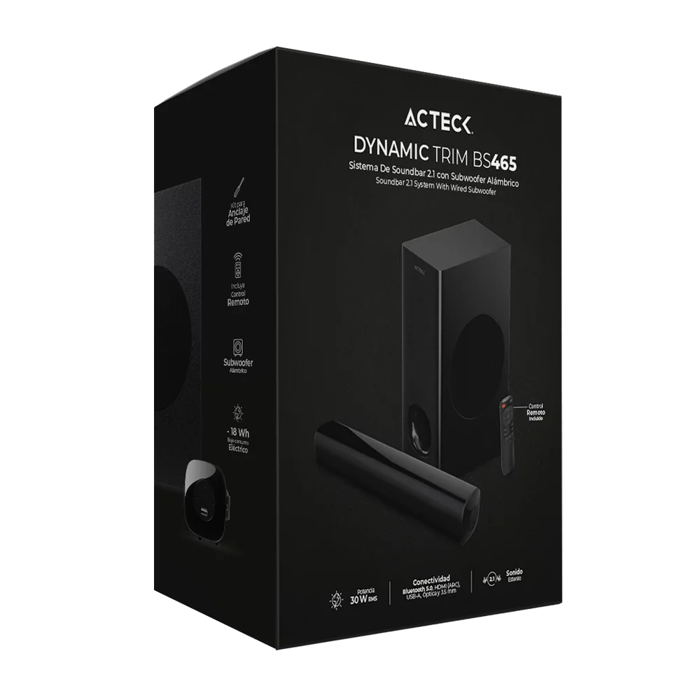 Barra de Sonido Dynamic Trim BS465 / Barra de sonido con subwoofer integrado