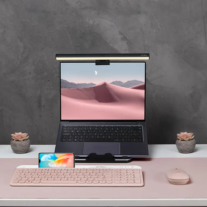 Kit Acteck Creator Virtuos Silk MK720 — Teclado y Mouse Inalámbricos, con conectividad dual Bluetooth + USB, batería recargable, teclado en español de 100 teclas con funciones multimedia y mouse óptico de hasta 4000 DPI, color rosa.