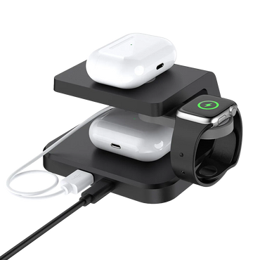 Cargador inalámbrico Energon S-Mate CI730 (Qi para 3 dispositivos + reloj digital)