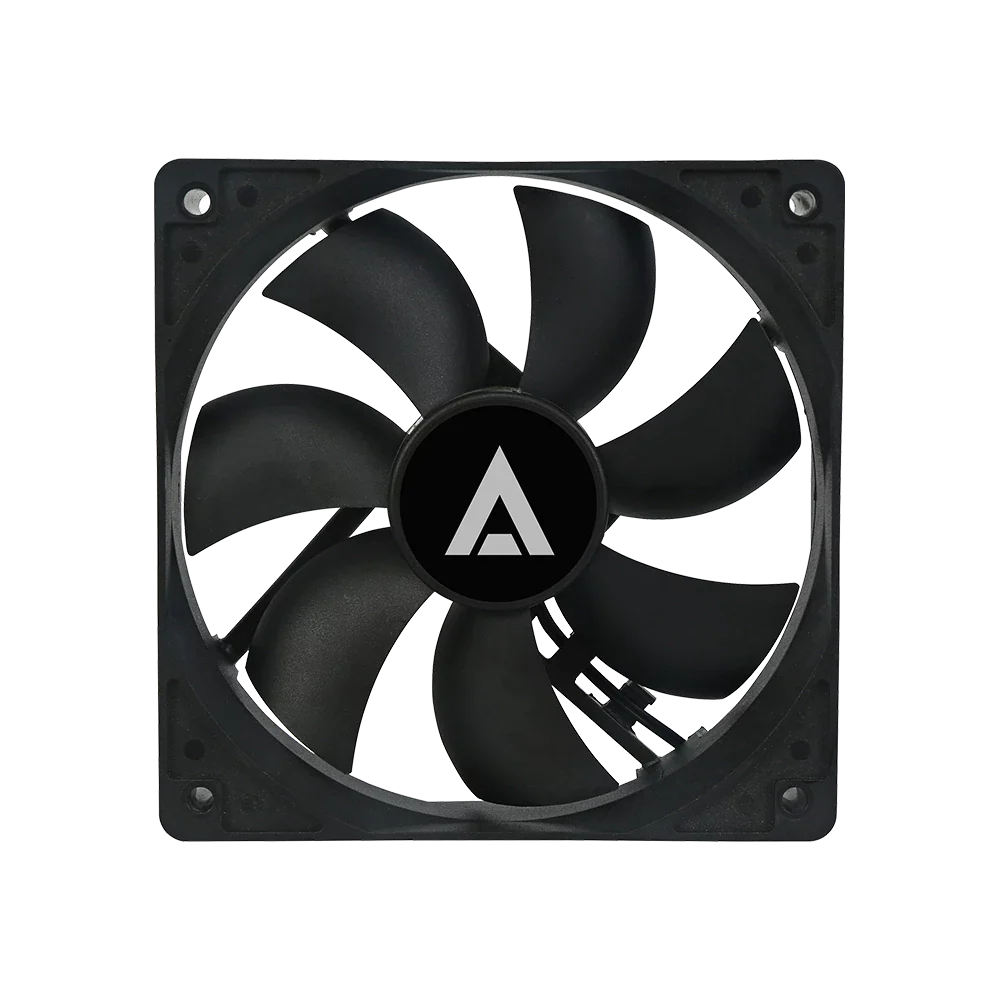 Ventilador Acteck Polar EG VG120 para gabinete, tamaño 120 x 25 mm, velocidad de hasta 1200 RPM, flujo de aire 39.25 CFM, 7 aspas, rodamiento hidráulico, conexión Molex.