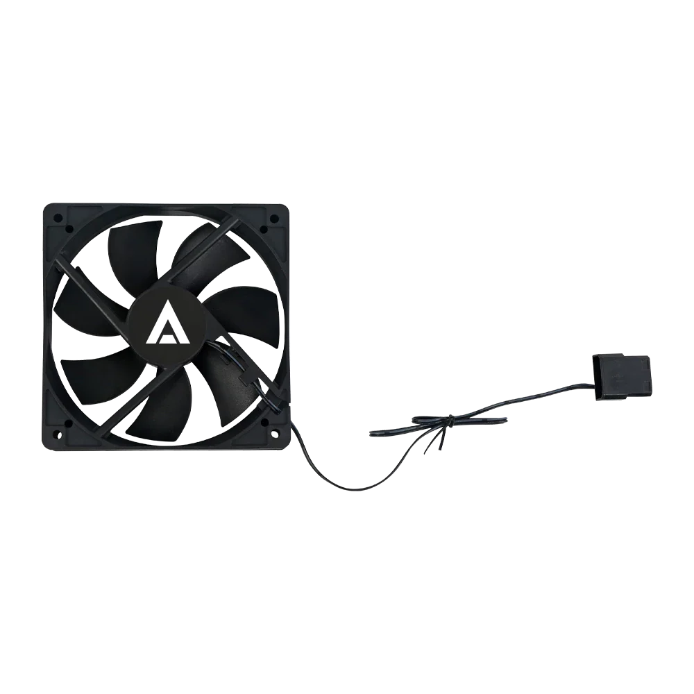Ventilador Acteck Polar EG VG120 para gabinete, tamaño 120 x 25 mm, velocidad de hasta 1200 RPM, flujo de aire 39.25 CFM, 7 aspas, rodamiento hidráulico, conexión Molex.