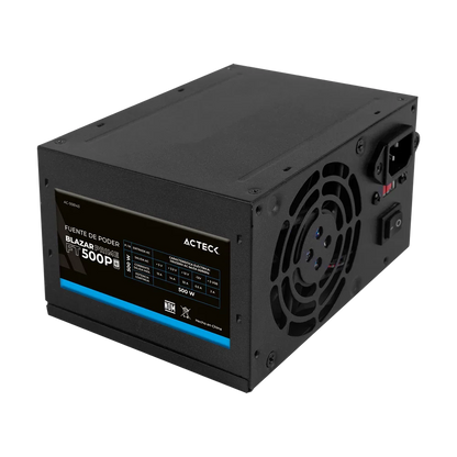 Fuente de Poder Blazar Prime ACTECK FT500P 500W. Ventilador: 80Mm.