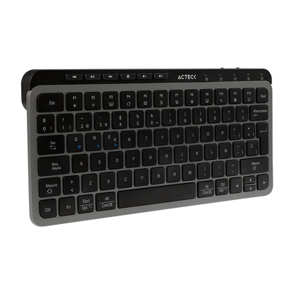 Teclado Acteck Inspire Krea TI750 — Inalámbrico, multidispositivo dual, con conexión por dongle USB, doble Bluetooth o cable USB, 85 teclas en español, funciones multimedia, recargable, color negro.