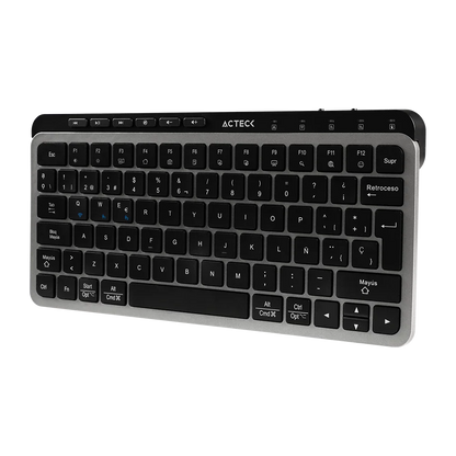 Teclado Acteck Inspire Krea TI750 — Inalámbrico, multidispositivo dual, con conexión por dongle USB, doble Bluetooth o cable USB, 85 teclas en español, funciones multimedia, recargable, color negro.