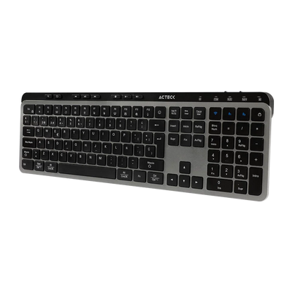 Kit Acteck Creator Krea MK755 — Teclado y Mouse Inalámbricos, con conectividad dual (Bluetooth + dongle USB), función multidispositivo, batería recargable, teclado en español de 118 teclas y mouse óptico de hasta 2000 DPI, color negro-gris.