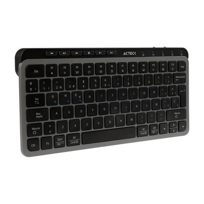 Kit Acteck Creator Krea MK750 — Teclado y Mouse Inalámbricos, con conectividad dual (Bluetooth + dongle), multidispositivo, recargable, teclado en español de 118 teclas y mouse óptico de hasta 2000 DPI, color negro-gris.