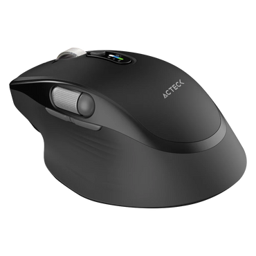 Mouse Acteck Virtuos Pro Ultra MI777 Inalámbrico Dual Ergonómico Recargable — versión en color negro, con conectividad dual para múltiples dispositivos.