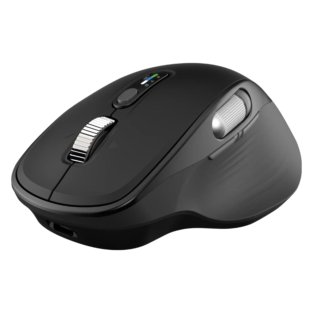 Mouse Acteck Virtuos Pro Ultra MI777 Inalámbrico Dual Ergonómico Recargable — versión en color negro, con conectividad dual para múltiples dispositivos.