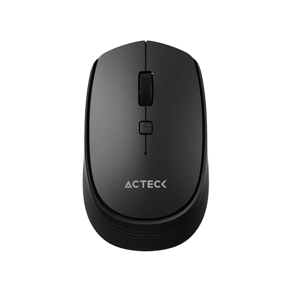 Kit Acteck Creator Vantage Prime MK555 — Teclado y Mouse Inalámbricos con dongle USB, diseño ergonómico, teclado en español de 105 teclas con membrana, y mouse óptico con 1600 DPI ajustable y 4 botones, color negro.