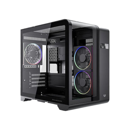 Gabinete Balam Rush Tank Expert Curve 6400 – Media Torre, Cristal Templado Curvo 270°, Incluye 3 Ventiladores ARGB, USB-C, Negro