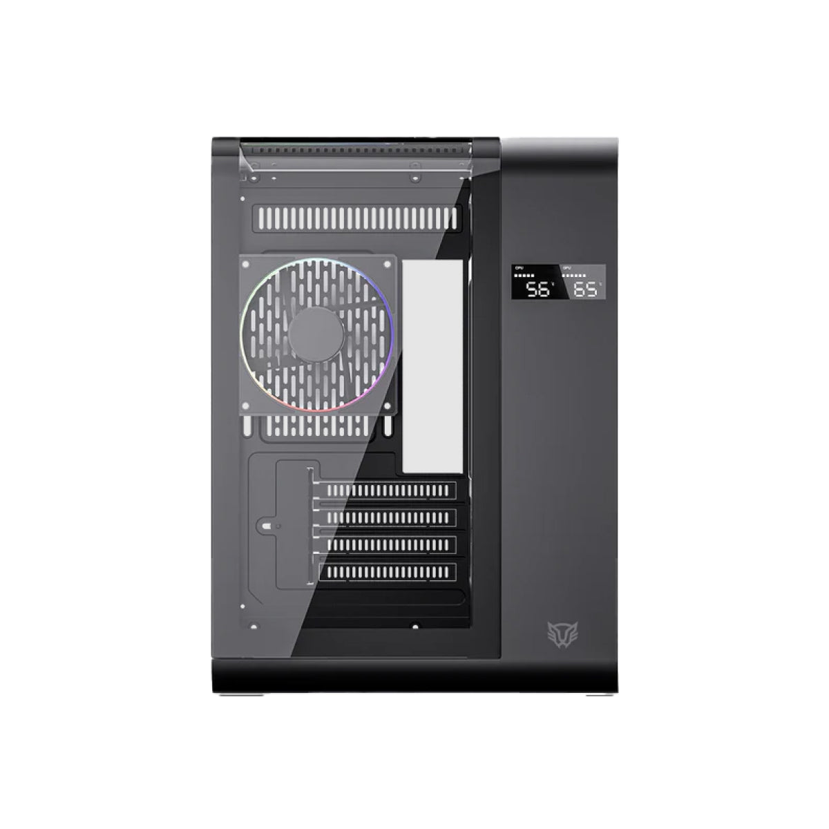 Gabinete Balam Rush Tank Expert Curve 6400 – Media Torre, Cristal Templado Curvo 270°, Incluye 3 Ventiladores ARGB, USB-C, Negro