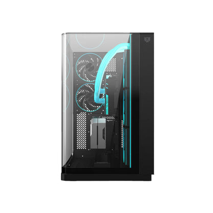 Gabinete Balam Rush Tank Expert Curve 7800 – Media Torre, Cristal Templado Panorámico, Incluye 3 Ventiladores ARGB, USB 3.0, Negro
