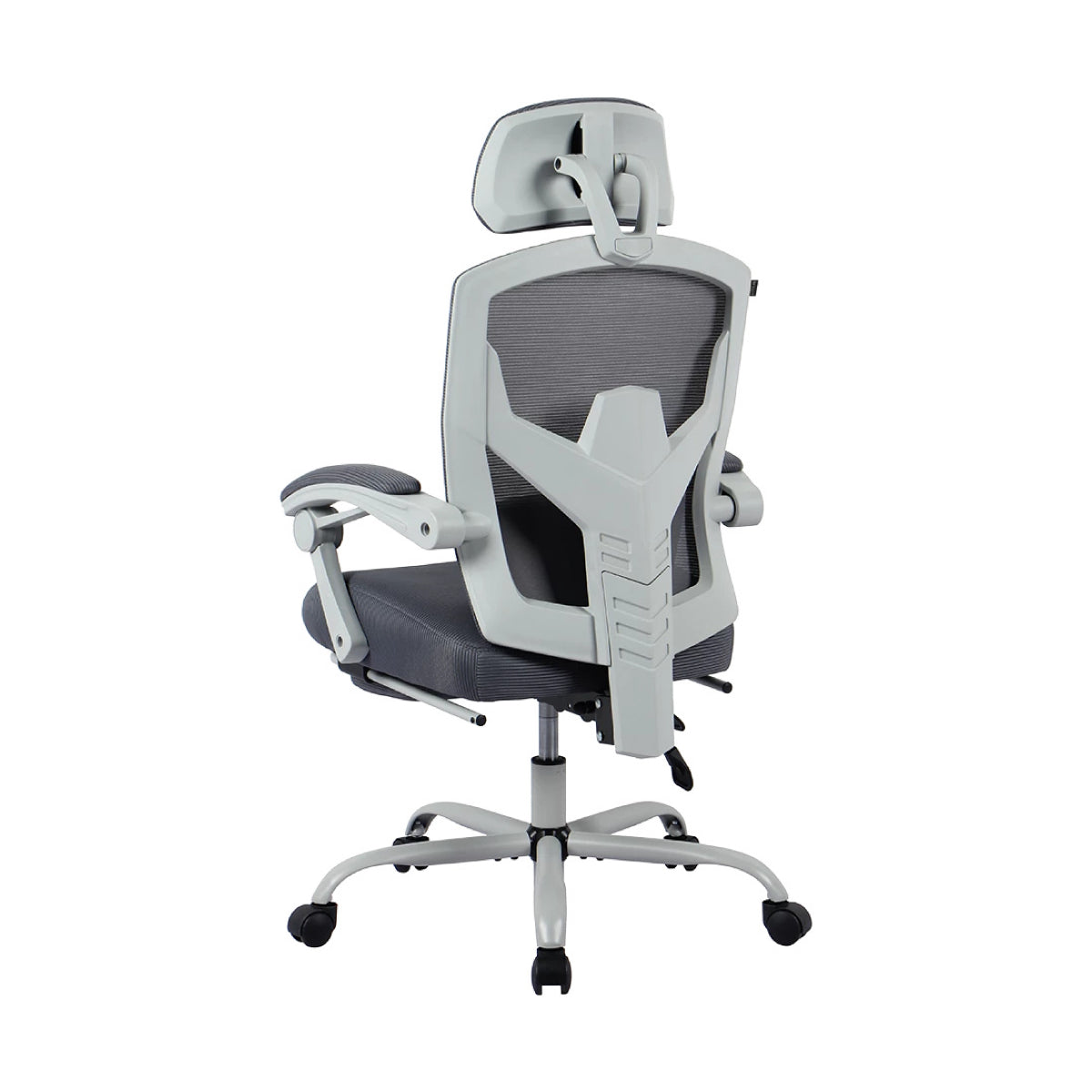 Silla Gamer Balam Rush Bolt Nou W BR-940559 – Ergonómica, Reclinable 150°, Soporte 120kg, Color Gris/Blanco