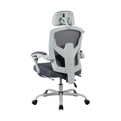 Silla Gamer Balam Rush Bolt Nou W BR-940559 – Ergonómica, Reclinable 150°, Soporte 120kg, Color Gris/Blanco