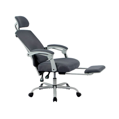 Silla Gamer Balam Rush Bolt Nou W BR-940559 – Ergonómica, Reclinable 150°, Soporte 120kg, Color Gris/Blanco