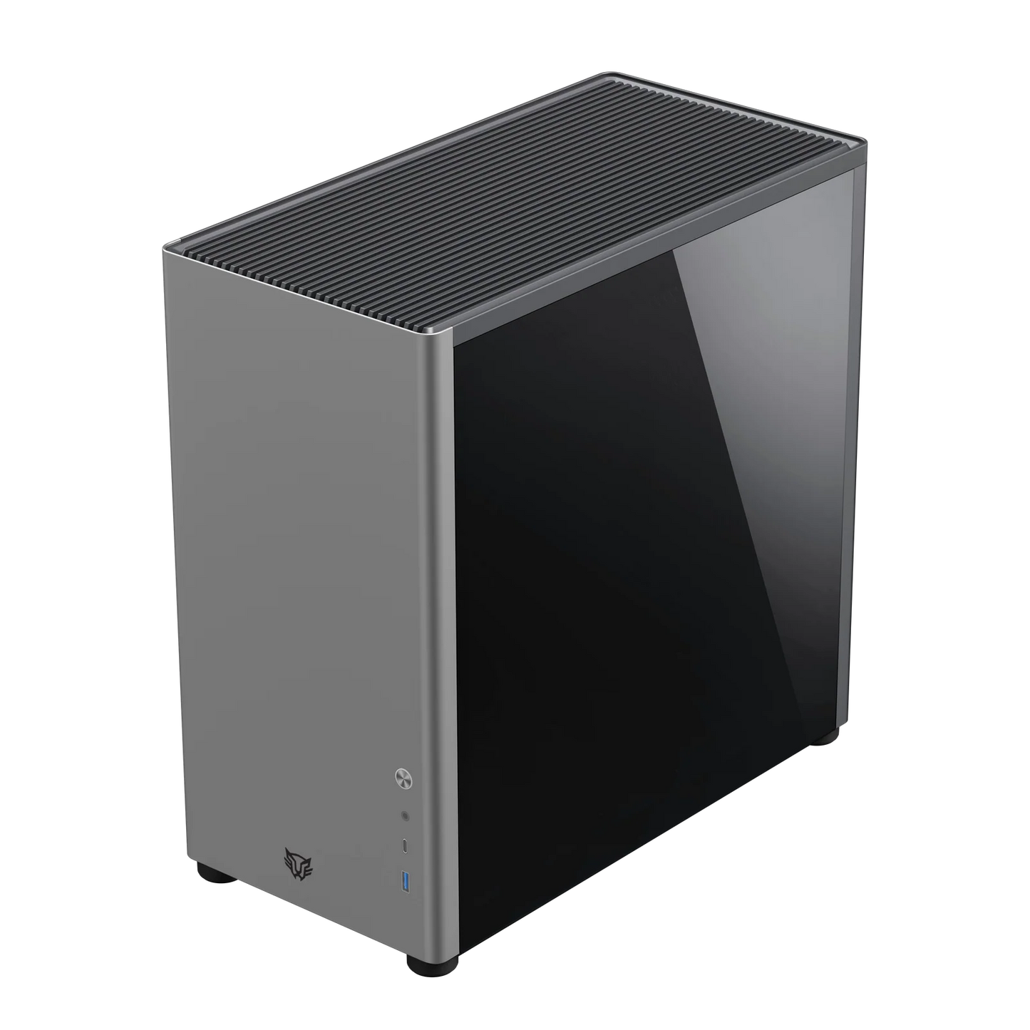 Gabinete Balam Rush Eris Special GM985 BR-935654 – Media Torre, Cristal Templado, ATX/Micro-ATX, USB 3.0, Tira LED Frontal, gris
