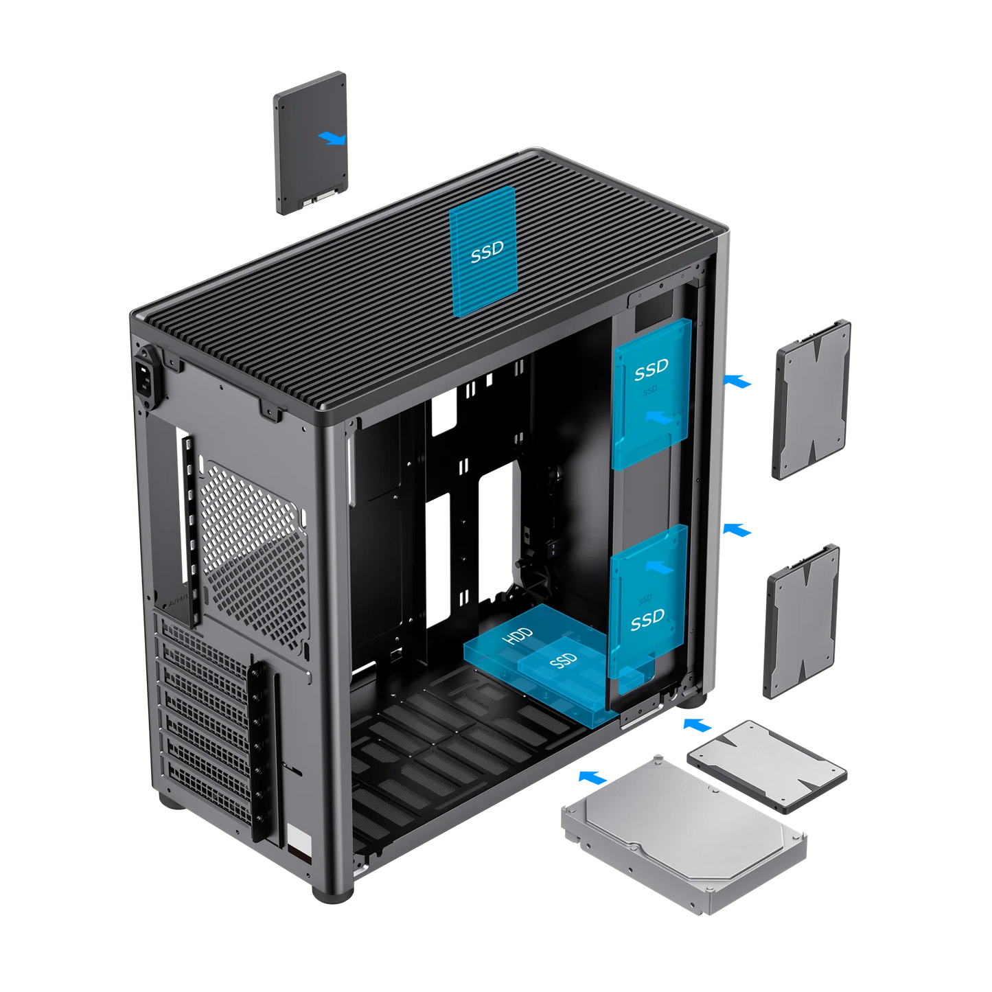 Gabinete Balam Rush Eris Special GM985 BR-935654 – Media Torre, Cristal Templado, ATX/Micro-ATX, USB 3.0, Tira LED Frontal, gris