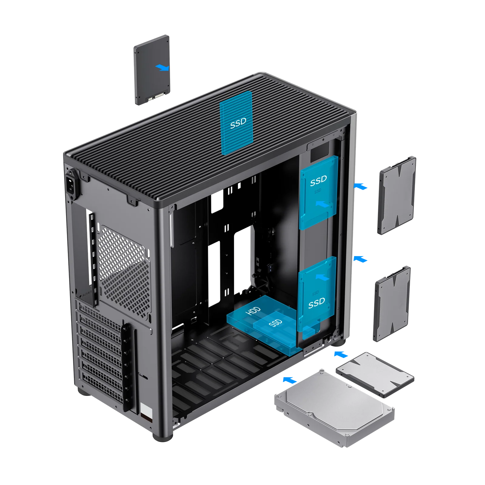 Gabinete Balam Rush Eris Special GM985 BR-935654 – Media Torre, Cristal Templado, ATX/Micro-ATX, USB 3.0, Tira LED Frontal, gris