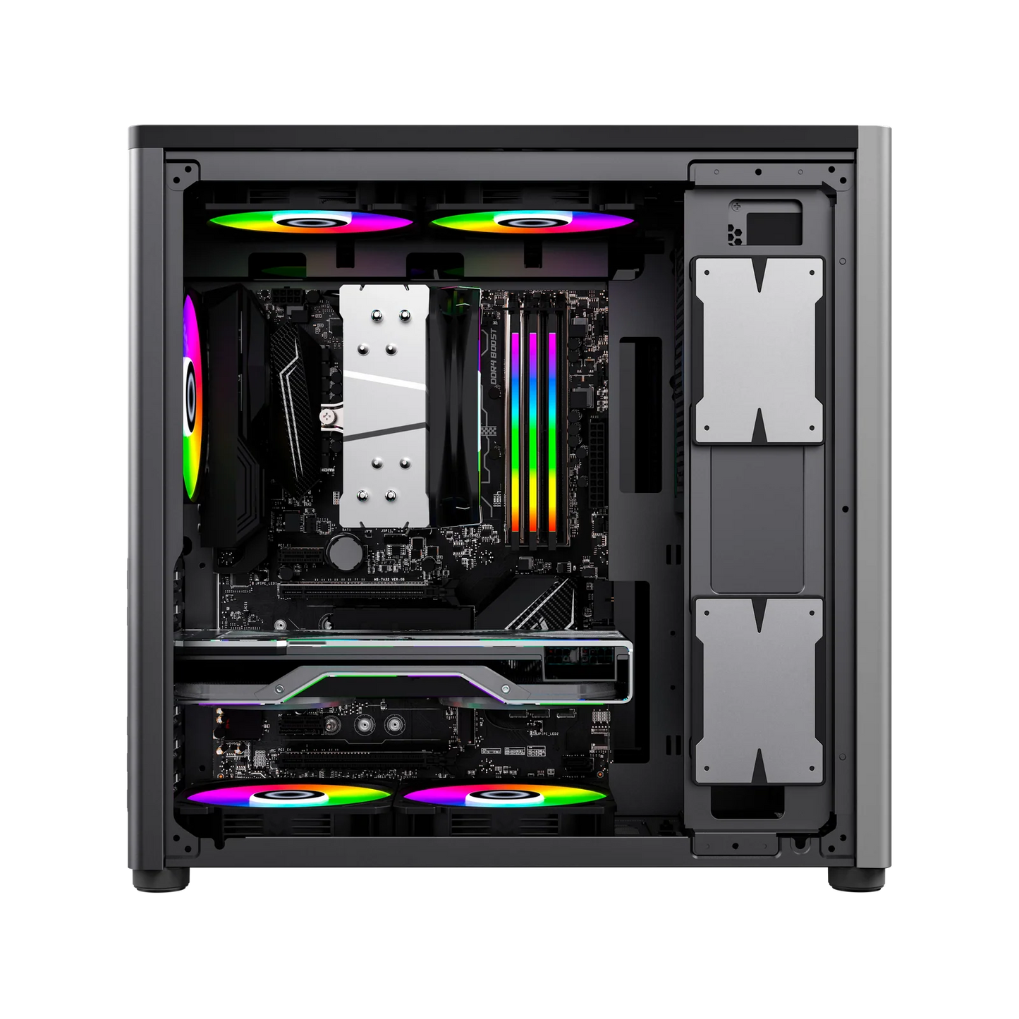 Gabinete Balam Rush Eris Special GM985 BR-935654 – Media Torre, Cristal Templado, ATX/Micro-ATX, USB 3.0, Tira LED Frontal, gris