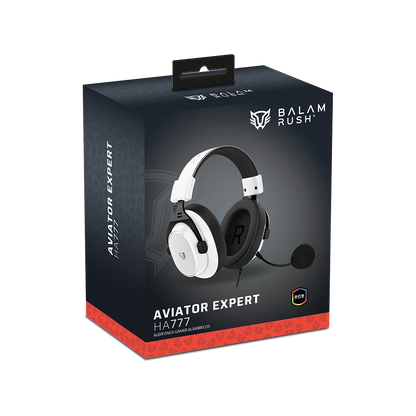 Audífonos Gamer Balam Rush Aviator Expert HA777 Blanco