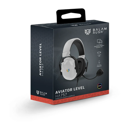 Audífonos Gamer Balam Rush Aviator Level HA757 Blanco