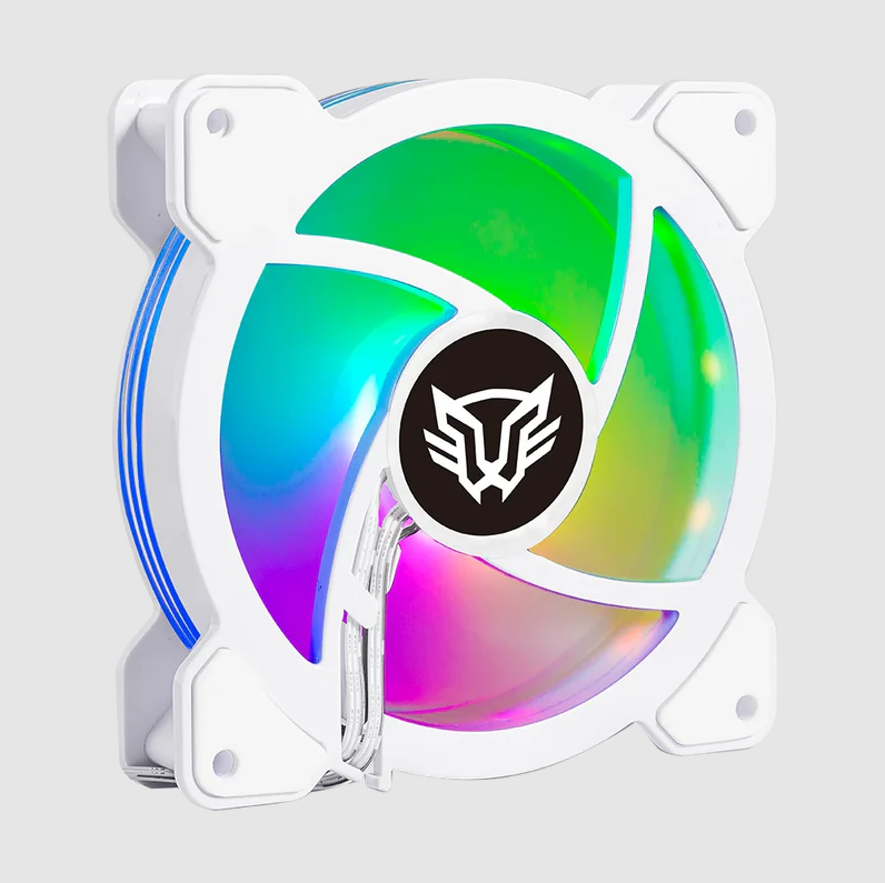 Kit de Ventiladores Balam Rush Eolox Blaze EX50KW (BR-937993) - Pack de 3 Piezas de 120mm, Flujo de Aire de 28.76 CFM, 1500 RPM, Iluminación RGB y Diseño Silencioso (Color Blanco)