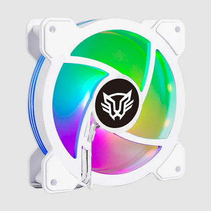 Kit de Ventiladores Balam Rush Eolox Blaze EX50KW (BR-937993) - Pack de 3 Piezas de 120mm, Flujo de Aire de 28.76 CFM, 1500 RPM, Iluminación RGB y Diseño Silencioso (Color Blanco)