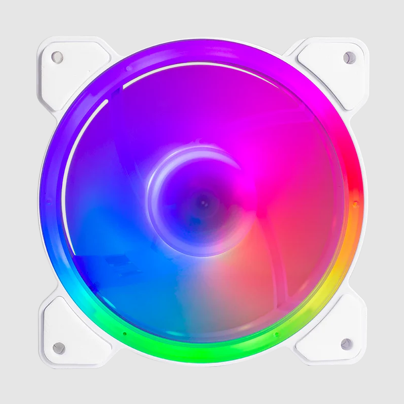 Kit de Ventiladores Balam Rush Eolox Blaze EX50KW (BR-937993) - Pack de 3 Piezas de 120mm, Flujo de Aire de 28.76 CFM, 1500 RPM, Iluminación RGB y Diseño Silencioso (Color Blanco)