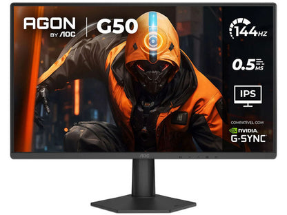 Monitor Gamer AOC 24G50F de 23.8 Pulgadas Full HD | Panel IPS de 144Hz con 0.5ms de Respuesta y Adaptive-Sync